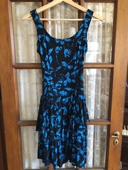 Vintage JONI BLAIR Women’s 9 Dark Floral Sun dress Grunge drop waist 90’s Ruffle