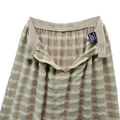 Womens Vintage Midi Skirt Tan Ivory Popcorn Stripe Size 7/8