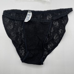 NWT Vintage Sears Kiki Black Panties Lace One Size Fits All Nylon Underwear