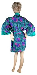 Vtg Victoria’s Secret Gold Label Poly Satin Green Purple Pink Red Floral Robe OS