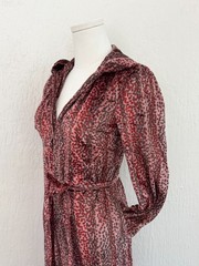Vintage 1970s Velour Hooded Maxi Dress Witchy Disco Goddess by Carlye