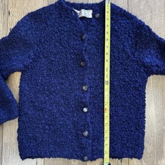 Vintage Tam Italia Hand Made Wool Mohair Button Cardigan Made In Italy SZ Medium