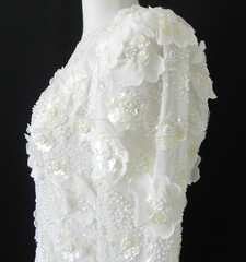 Landa Sequin/Beading Dress Rare Floor Length Silk Ivory Open Back Size12(US10)