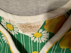 Vintage 60s 70s Komar house dress Floral USA made Patio Hostess Retro Summer