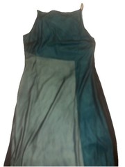 Vtg ’90s Express Color Block Dress/Turqoise Black Mesh Overlay Sz 7/8 Strap