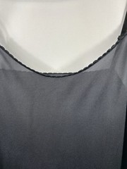 Vintage Vassarette Black Nylon Full Slip Dress 10-008 Size 38/44 90s Goth Grunge