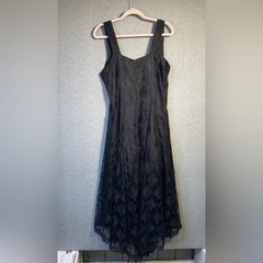 Vintage 80’s Steppin’ Out Black Lace Women’s 16W Whimsigoth Evening Party Dress