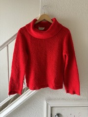 Vintage 60s Womens Sweater Red Sz 4 Gaylana Styled by Peter Freund Milliken Yarn