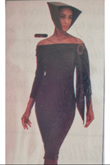 PIERRE CARDIN HAUTE COUTURE – 1989 Navy Wool Knit Dress, Size-2