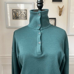 Vintage 70s Clovis Ruffin Ruffinknit Cropped Sweater Green M