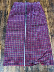 Vintage 60s Houndstooth Skirt Red Green Purple Bold Slit