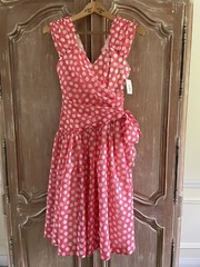 Brand new VTG Albert Nipon Red & White Polka Dot Cocktail Party Dress sz PXS/P0