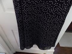 Vtg David Warren Full Button Front Shirt Dress Black White Polka Dot Sz 14 EUC