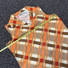 Vintage 1980s Polyester Dress Patterned Selene Sport Womans Orange Size Large
