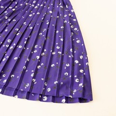 Vintage Leslie Fay Size 10 P Purple Floral Midi Tea Day Dress Belted Derby 80s