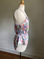 STUNNING VTG DEENA Floral Silky Satin 2pc Camisole Tank & Shorts Lingerie Set M