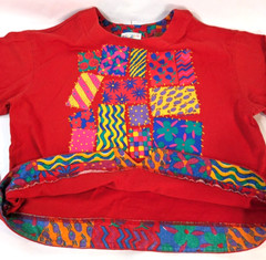 Vintage Art To Wear by Ken Done Sweatshirt Women Top Puffy Art Retro Colorful L