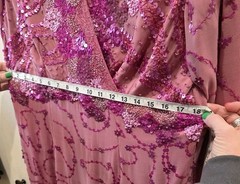 VTG Mode O Day Singapore Beaded Sequin Maxi Dress Flapper Gatsby Pink Measure L