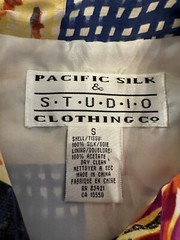 Vintage Pacific Silk Studio Clothing Company 100% Silk Jacket Small