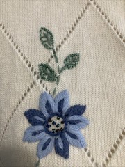 VTG 90s Y2K Alfred Dunner Cottagecore Embroidered Floral Ramie Blend Cardigan XL