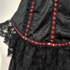 Vintage 1980s Tosca Lingerie Black & Red Satin Lace Cami Top M Goth Grunge