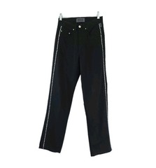 Vintage Versace Jeans Couture Black Jeans Size 28 Y2K Made in Italy Wide Leg