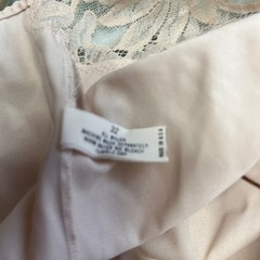 Vintage Shadowline Half Slip Camisole Set Pillow Tab Beige Size 32/S Lace