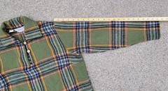 Vintage 50s 60s Brent 100% Wool Loop and Button Olive Plaid Pointed Hem Pullover