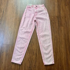 Vintage 90s Lee Pink Faded Country Acid Wash High Rise Mom Jeans Sz 7 Medium USA