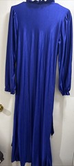 Vintage Granny core Long Blue Satin Avon Fashions Robe S/M Long Sleeve