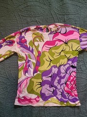 Paola Davitti Pucci-esque Vintage POP ART Psychedelic Mod Flower Print Silk Top