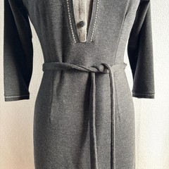 Vintage 1950s 1960s Winkelman’s Gray Wool Sheath Dress Made in Italy