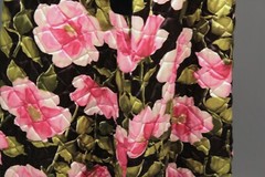 VTG Women’s 60s Black & Pink Velvet Maxi Dress Sz S 1960s Quilted