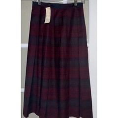 NWT Vintage Giorgio Sant’ Angelo 8 High Waist Wool Plaid Lined Skirt Red Blue