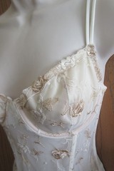 DELICATES IVORY BRIDAL HONEYMOON garters CORSET bra Embroidery Lace UW sz 36/M