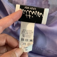 Vintage Cattiva NY fairy witch sheer chiffon lavender floral tiered maxi dress L