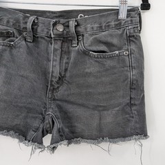 Gap 1969 Black Cutoff Denim Shorts 24 Slim Distressed Grunge