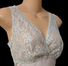 Van Raalte Vintage Ice Blue Dupont Nylon Lace Nightgown 34