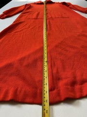 Vintage 70s S Zip Robe Lounge Sweatshirt Dress Red Orange