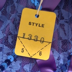 Zum Zum 1980s Party Dress Juniors 5-6 Purple Blue Lace Polyester Acetate
