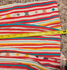 Vintage 1960s Striped A line Skirt Small Handmade Red Blue Lollipop Stripe