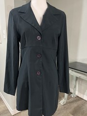Vintage Made in USA La Belle Charcoal Mini Jacket Dress Lined Long Sleeve Jr 9