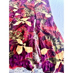Vintage 90s Bentley Tropical Floral Maxi Dress Rayon Purple Red Green Size 12