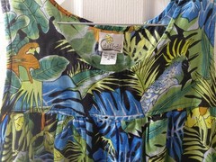 VTG Daffodil Womens Mumu Dress Sz M Parrots Tropical Lounge Wear Cotton Pockets