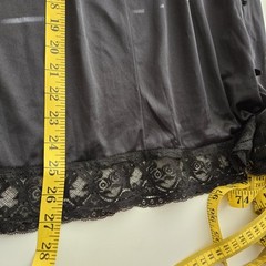 Vintage Kayser Black Nylon and Lace Half Slip Size M Long Made In The USA