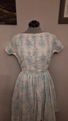 1960s Vintage Dress, Summer Sun Dress Party Tea Dress Blue Size S Mcm Retro