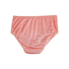Vtg Womens Panty 1X Full Brief Hi-Waist Peachy Pink Second Skin Sheer Nylon