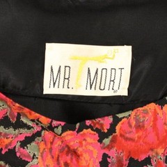 Vintage Mr Mort Fitted Dress Red Rose on Black Metal Zip Sz S B34 W24 – Hey Viv