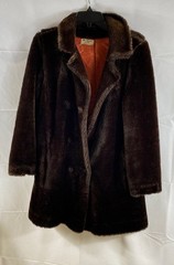 Vintage 70s Mr. Charles of Calif Women’s Brown Faux Fur Coat Hollywood