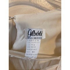 Vintage Gilberti Cream Floral Lace Drop Waist Dress Short Sleeve USA Made B4
